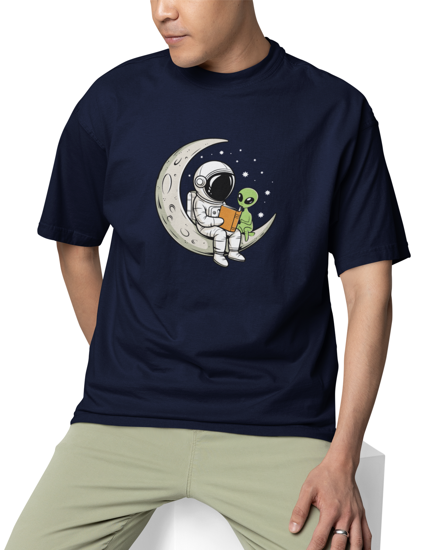 Astronaut And Alien Unisex Oversized T-Shirt