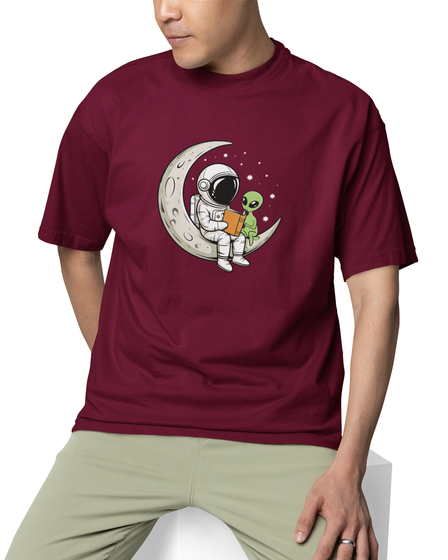 Astronaut And Alien Unisex Oversized T-Shirt
