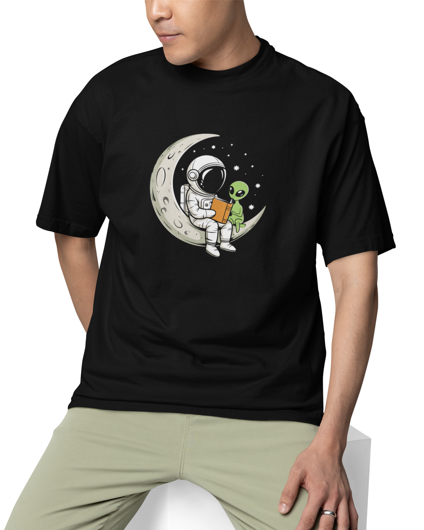 Astronaut And Alien Unisex Oversized T-Shirt