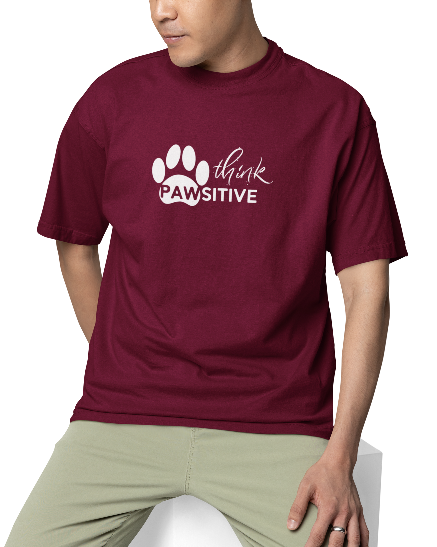 Think Pawsitive Unisex Oversized T-Shirt