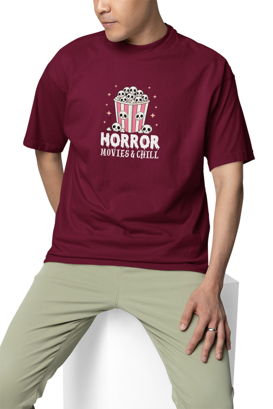 Horror Movies And Chill Unisex Oversized T-Shirt