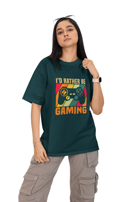I'd Rather be Gaming Unisex Oversized T-Shirt