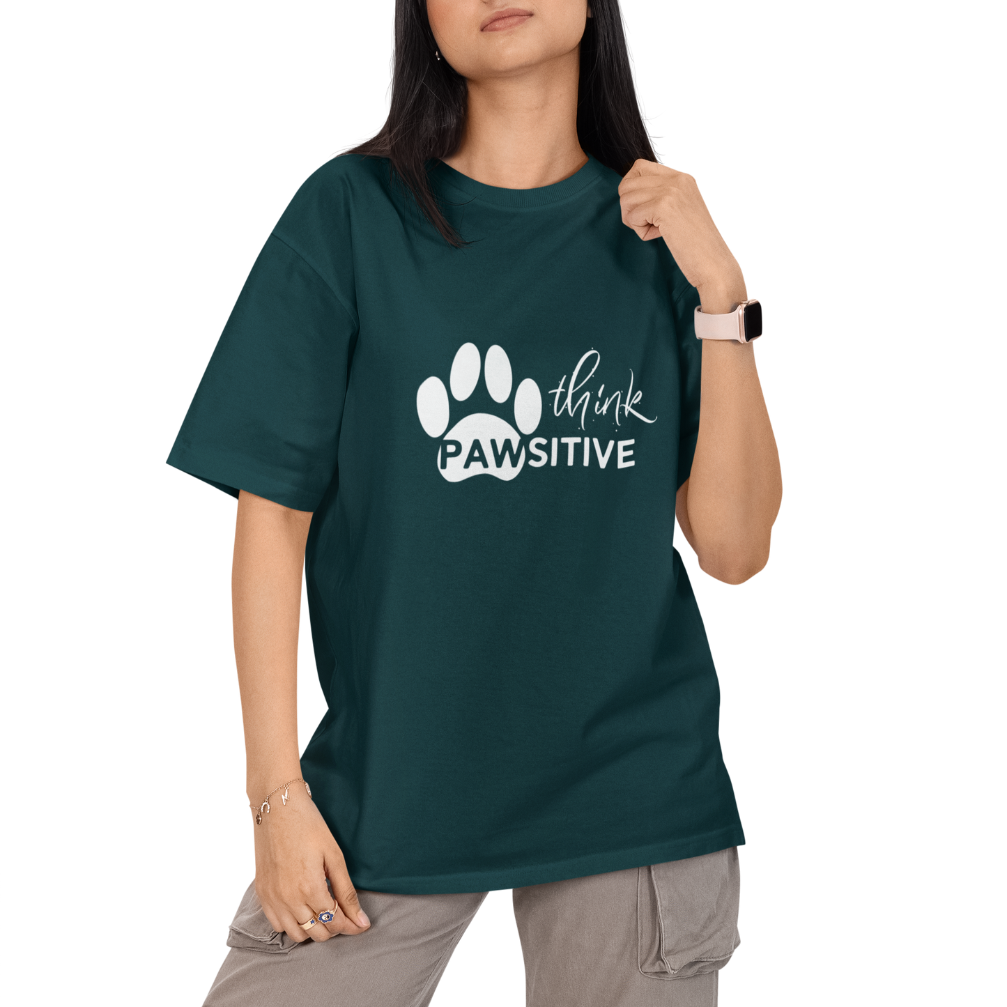 Think Pawsitive Unisex Oversized T-Shirt