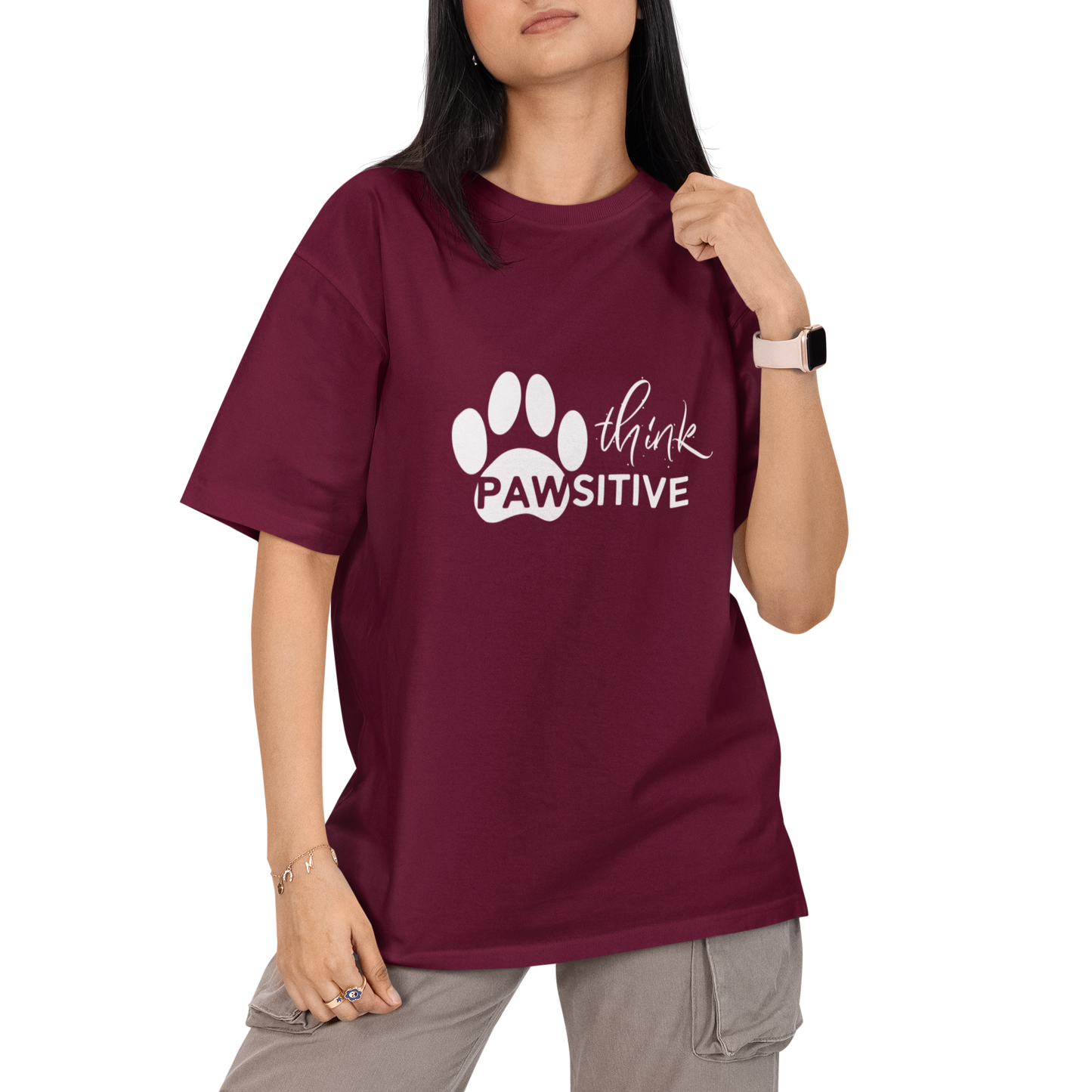 Think Pawsitive Unisex Oversized T-Shirt