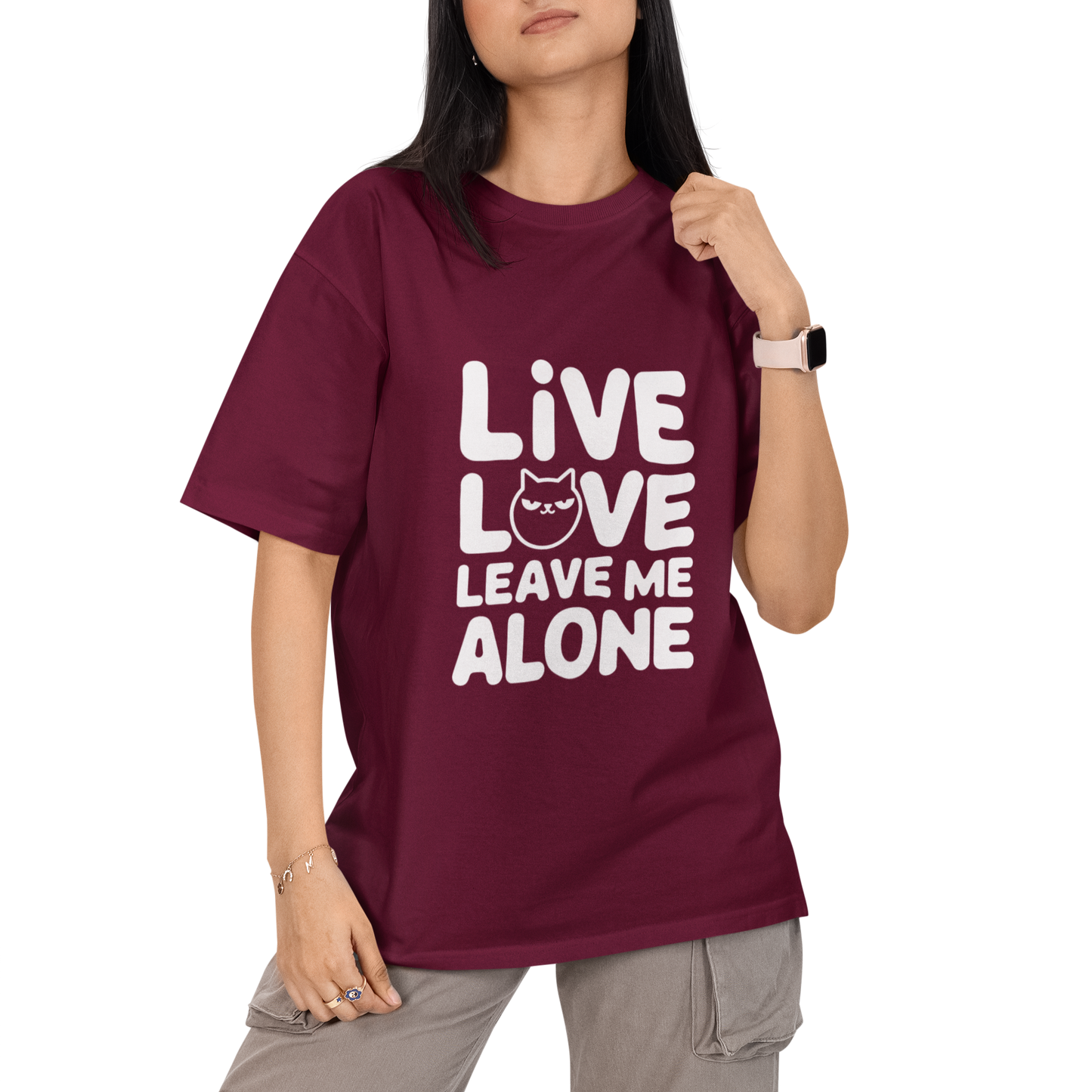 Live Love Leave Me Alone Unisex Oversized T-Shirt