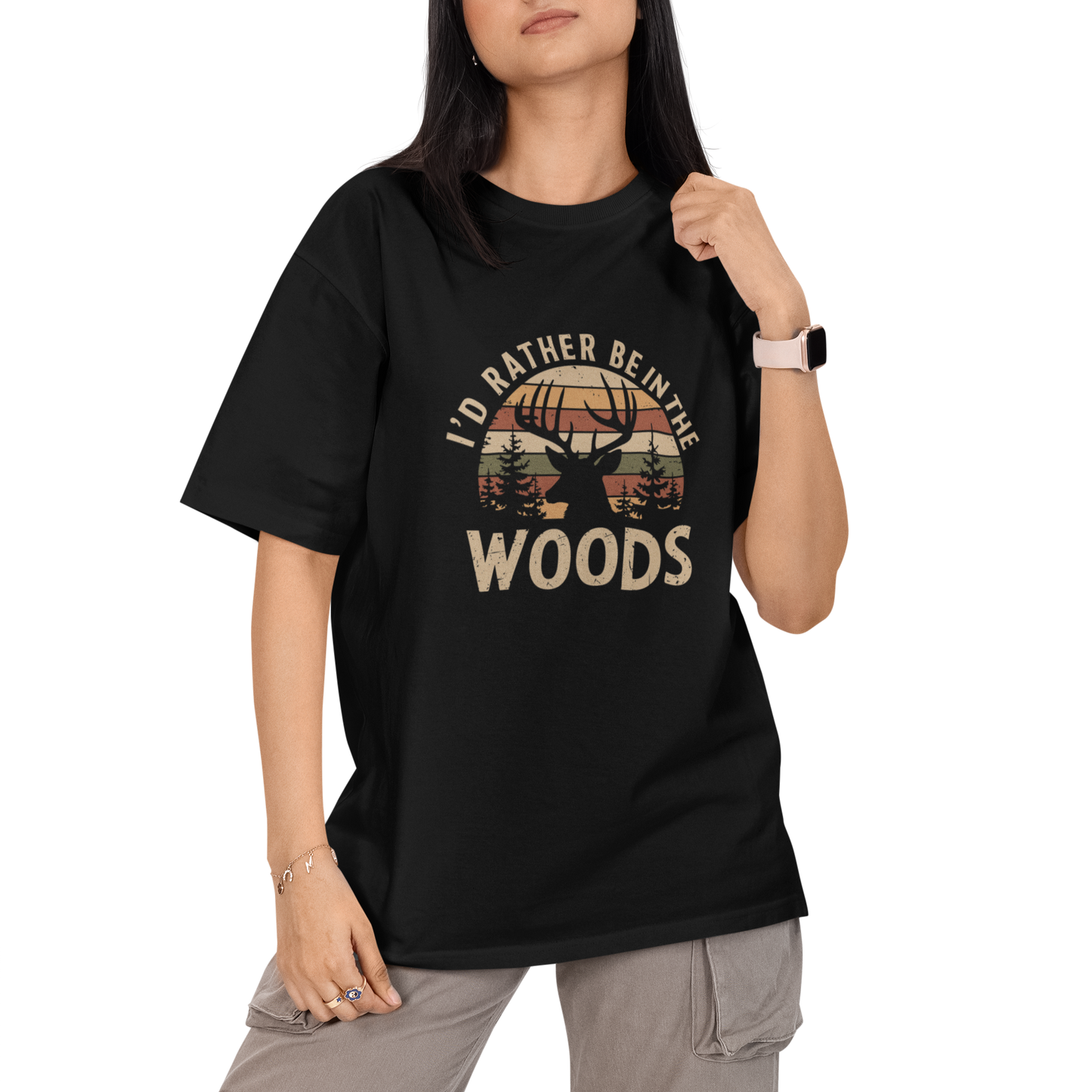 I'd Rather Be In The Woods Unisex Oversized T-Shirt