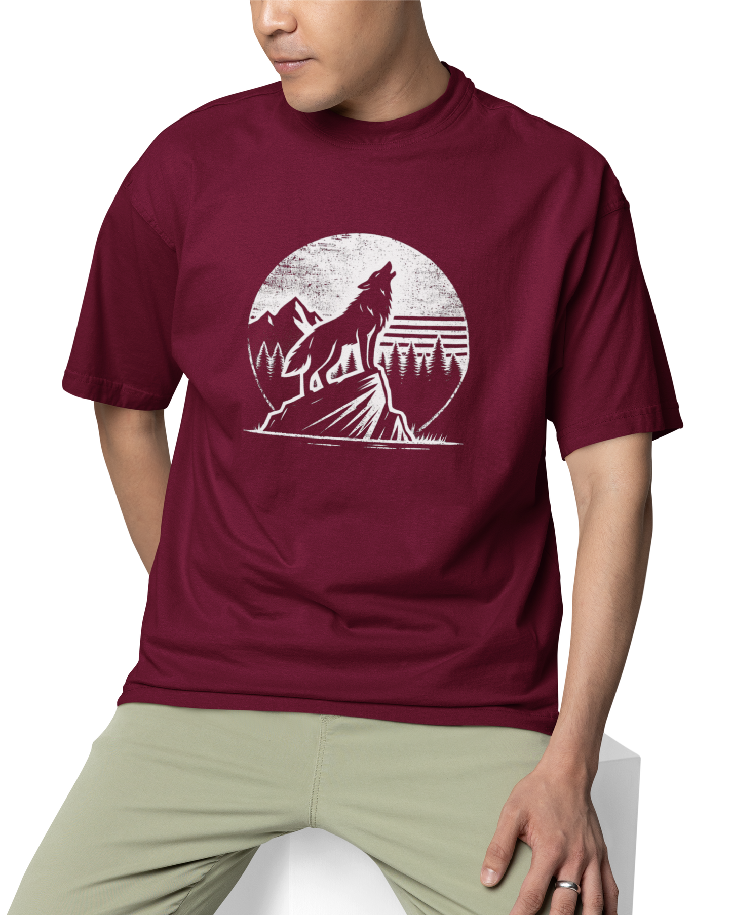 Howling Wolf Unisex Oversized T-Shirt