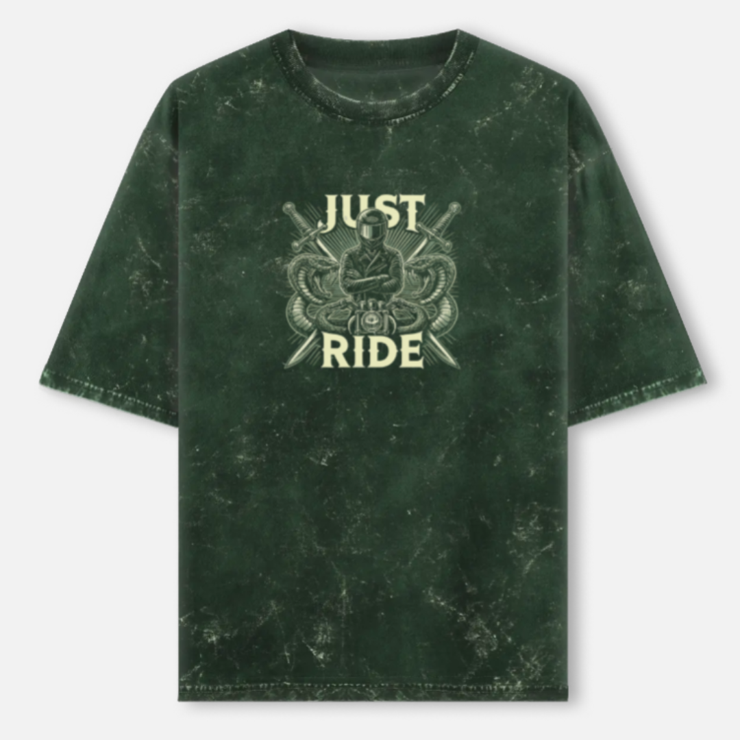 Just Ride Unisex Acid Washed Oversized T-Shirt