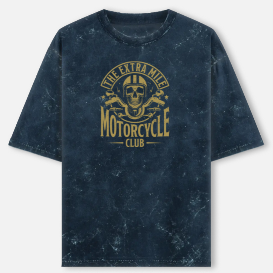 Motorcycle Club Unisex Acid Washed Oversized T-Shirt