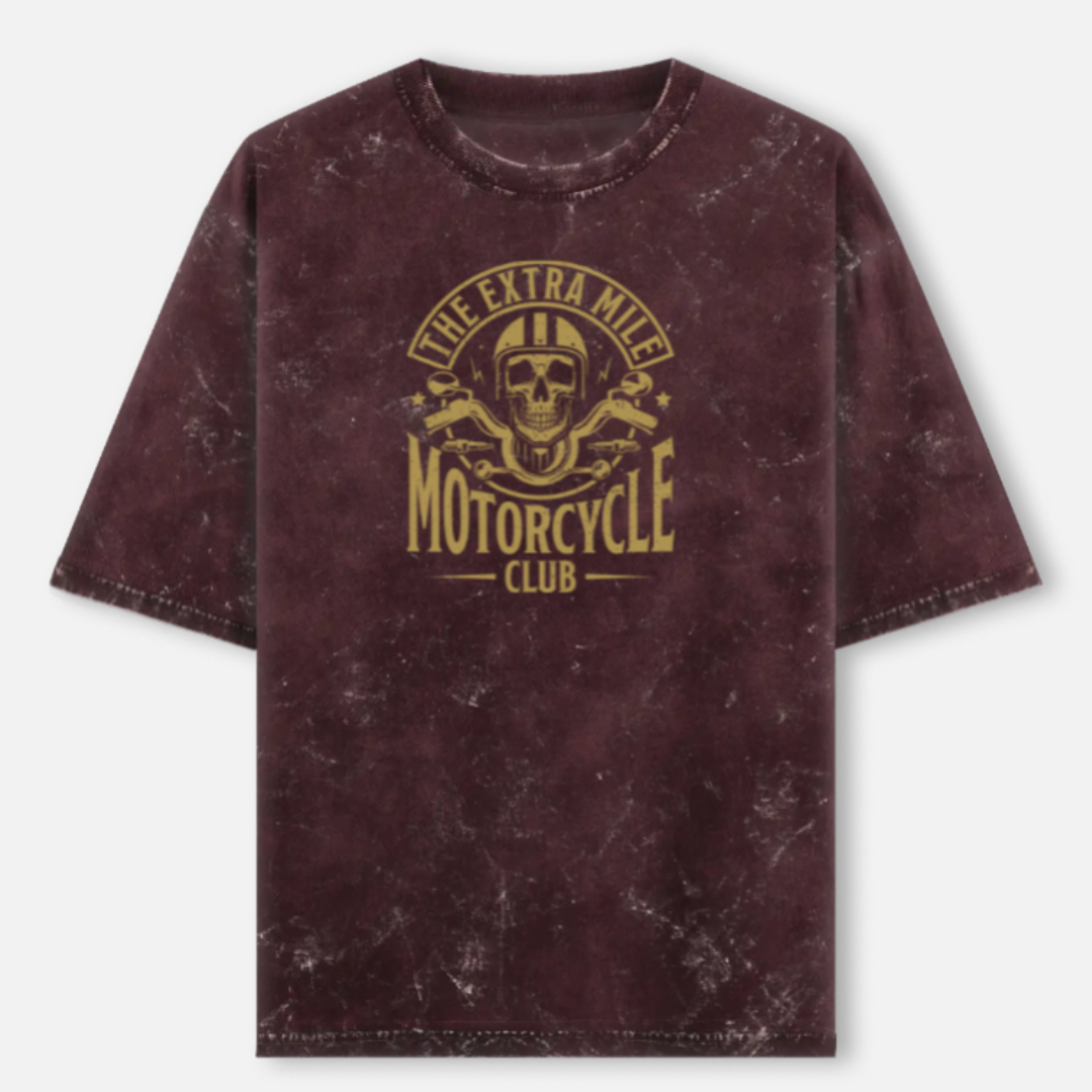 Motorcycle Club Unisex Acid Washed Oversized T-Shirt