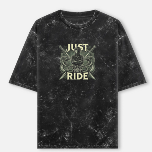 Just Ride Unisex Acid Washed Oversized T-Shirt