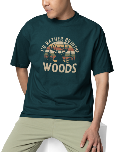 I'd Rather Be In The Woods Unisex Oversized T-Shirt
