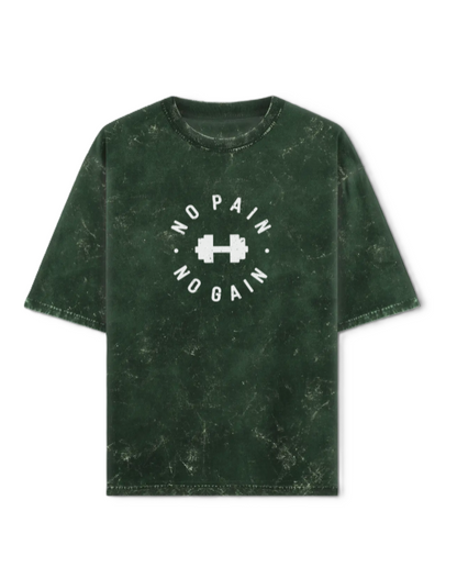 No Pain No Gain Unisex Acid Washed Oversized T-Shirt