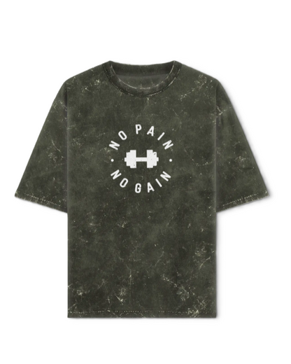 No Pain No Gain Unisex Acid Washed Oversized T-Shirt