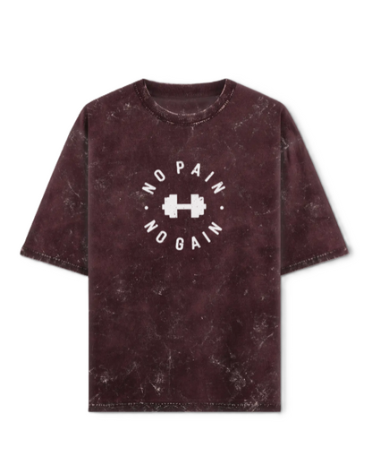 No Pain No Gain Unisex Acid Washed Oversized T-Shirt