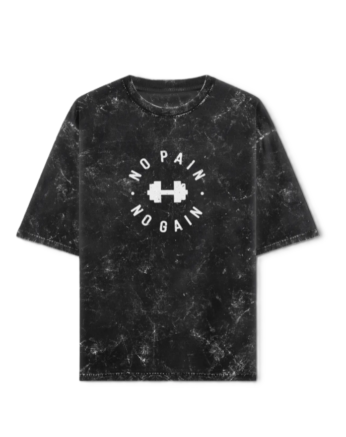 No Pain No Gain Unisex Acid Washed Oversized T-Shirt
