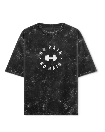 No Pain No Gain Unisex Acid Washed Oversized T-Shirt