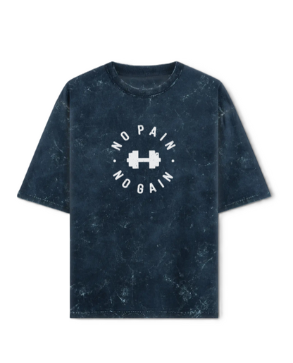No Pain No Gain Unisex Acid Washed Oversized T-Shirt