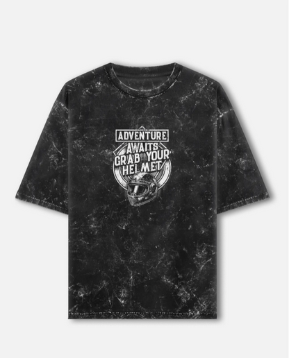 Adventure Awaits Unisex Acid Washed Oversized T-Shirt