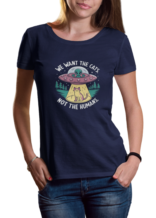 Aliens Cats Humans Women Classic T-Shirt