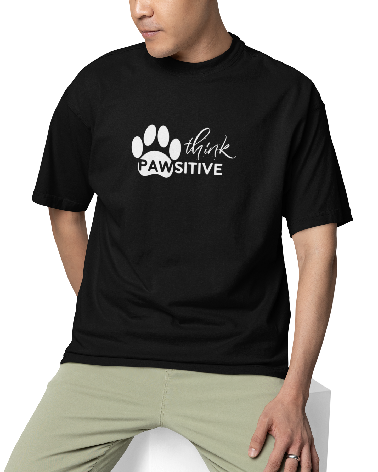Think Pawsitive Unisex Oversized T-Shirt
