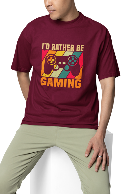 I'd Rather be Gaming Unisex Oversized T-Shirt