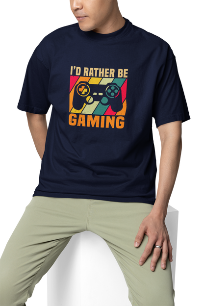 I'd Rather be Gaming Unisex Oversized T-Shirt