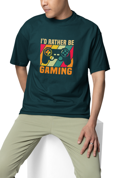 I'd Rather be Gaming Unisex Oversized T-Shirt