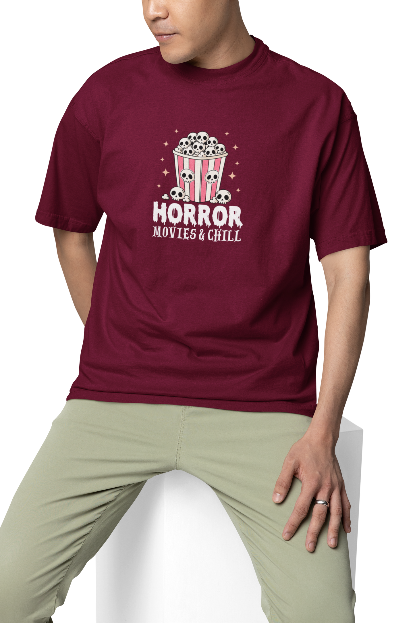 Horror Movies And Chill Unisex Oversized T-Shirt