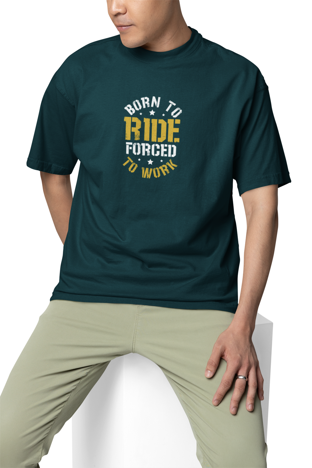 Born To Ride Forced To Work Unisex Oversized T-Shirt