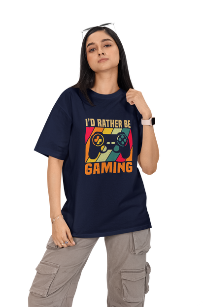 I'd Rather be Gaming Unisex Oversized T-Shirt