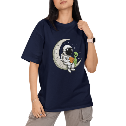 Astronaut And Alien Unisex Oversized T-Shirt