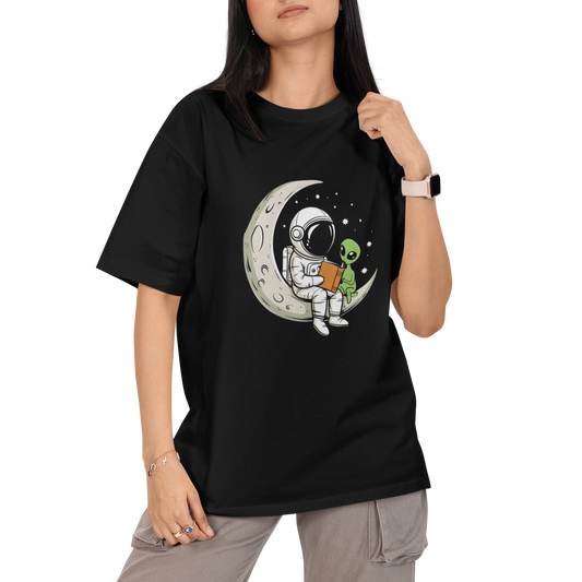 Astronaut And Alien Unisex Oversized T-Shirt