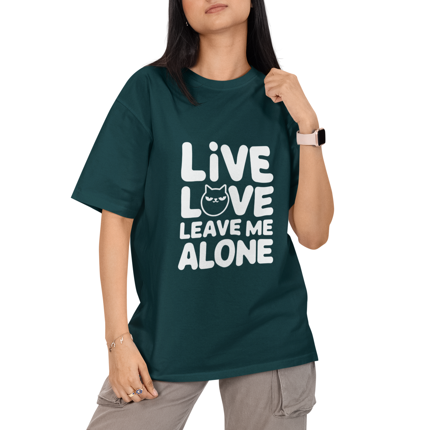 Live Love Leave Me Alone Unisex Oversized T-Shirt