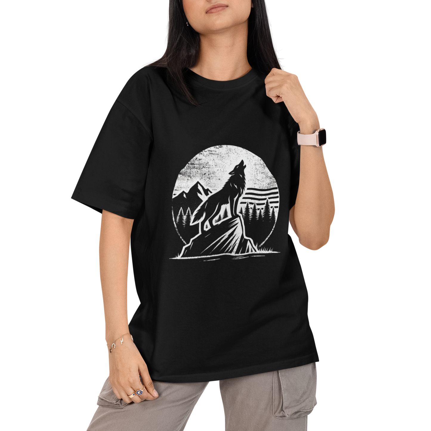 Howling Wolf Unisex Oversized T-Shirt