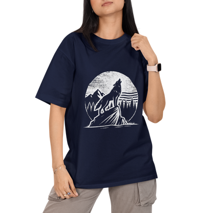 Howling Wolf Unisex Oversized T-Shirt