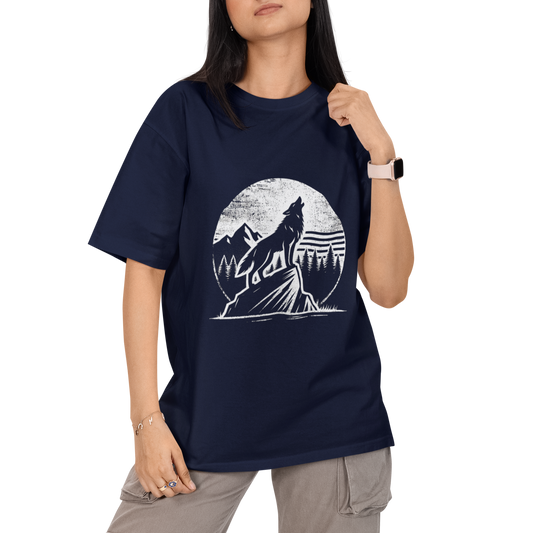 Howling Wolf Unisex Oversized T-Shirt
