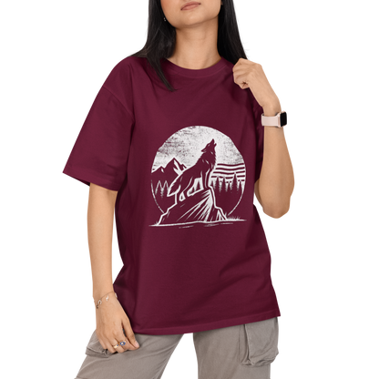 Howling Wolf Unisex Oversized T-Shirt