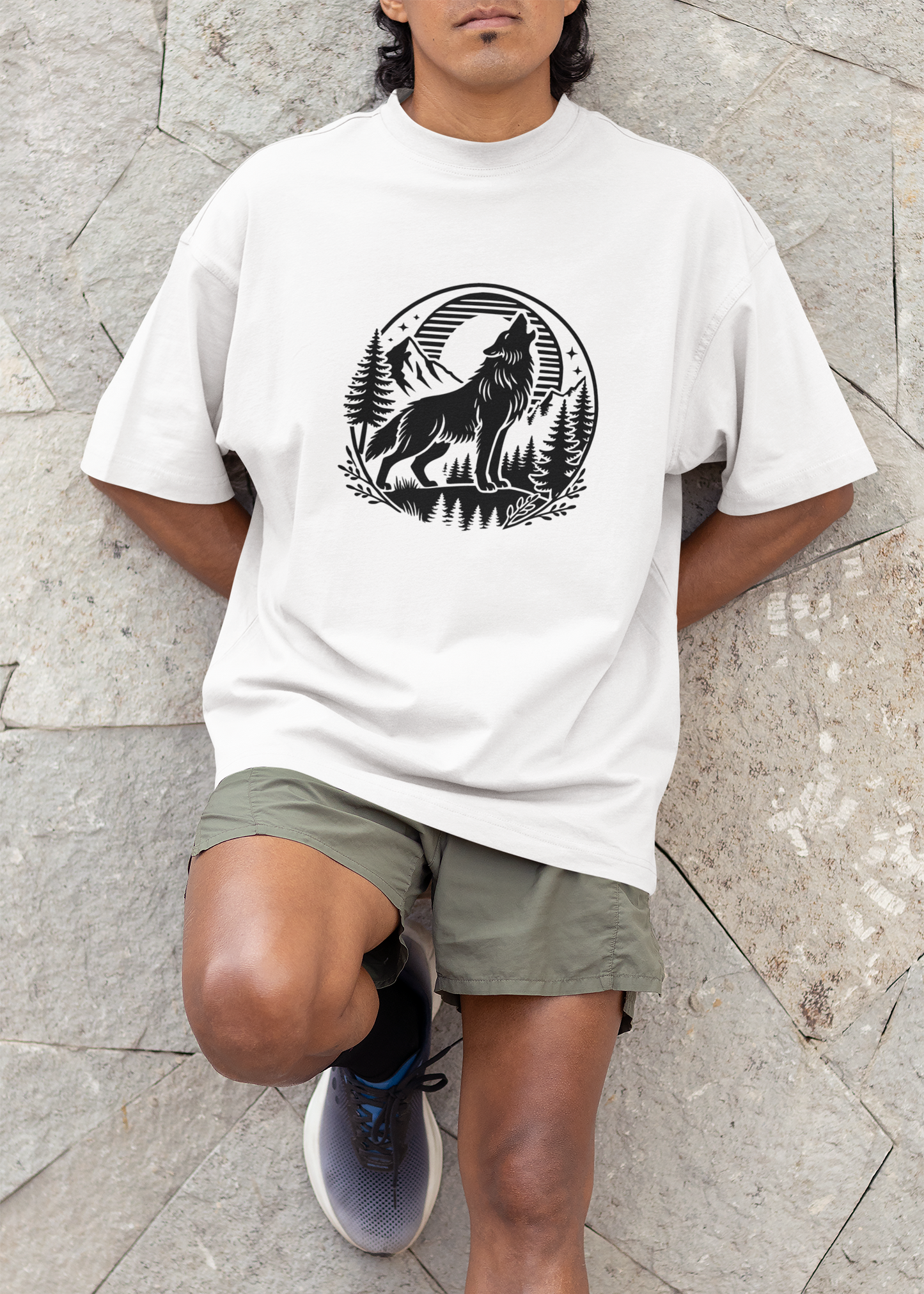 Wolf Unisex Terry Oversized T-Shirt