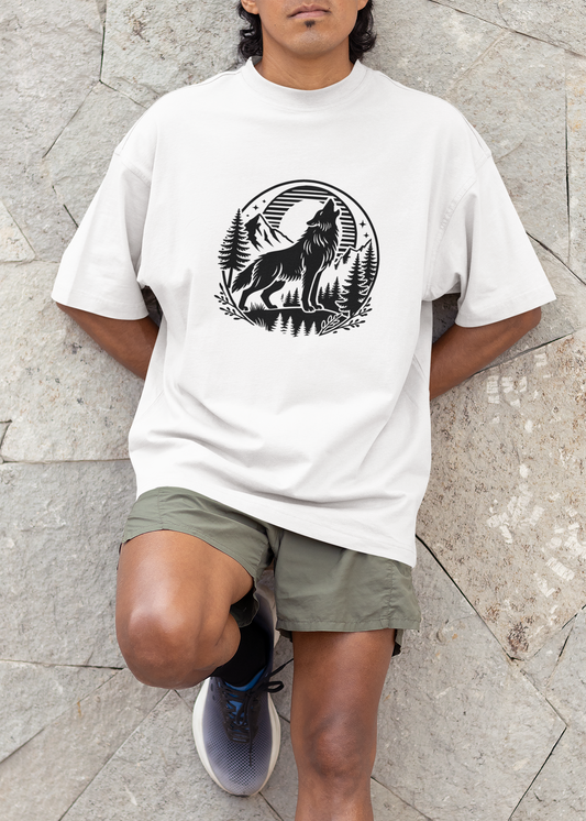 Wolf Unisex Terry Oversized T-Shirt