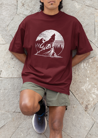 Wolf Unisex Terry Oversized T-Shirt