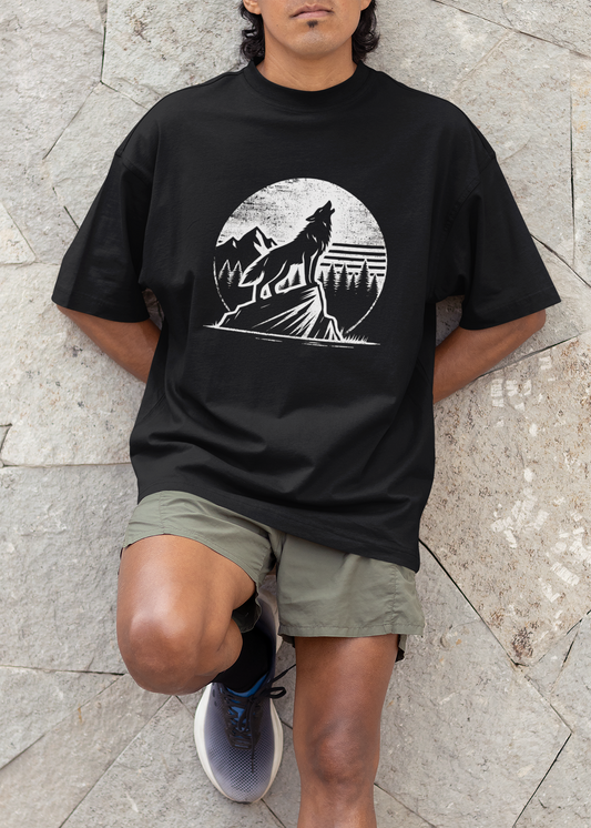Wolf Unisex Terry Oversized T-Shirt