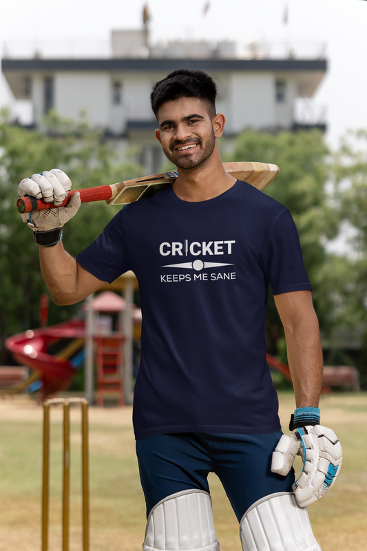 Cricket Keeps Me Sane Men Classic Crew T-Shirt