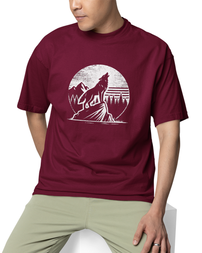 Howling Wolf Unisex Oversized T-Shirt